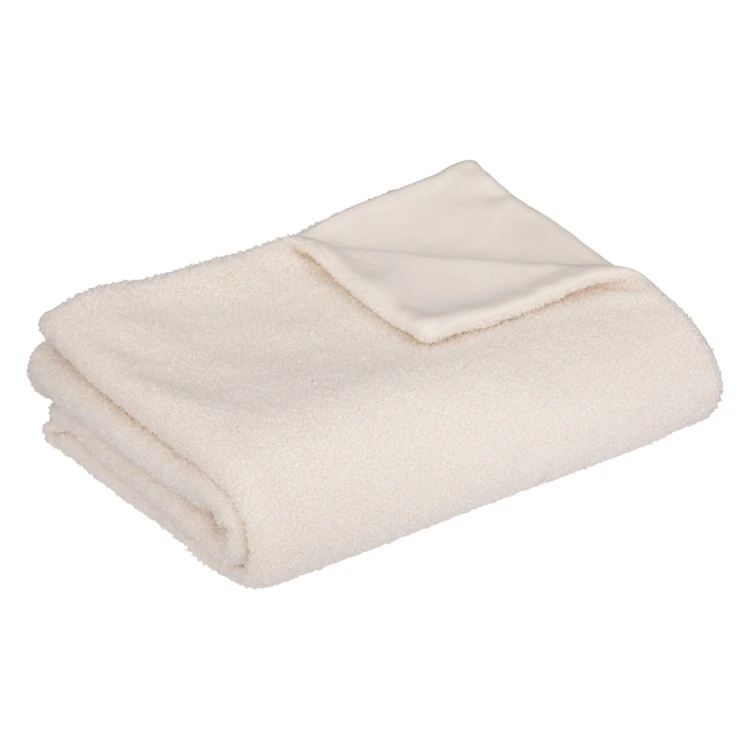 Plaid uni en polaire et bouclette