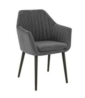Fauteuil d'intérieur gris anthracite 87x63x59 cm Alfonse