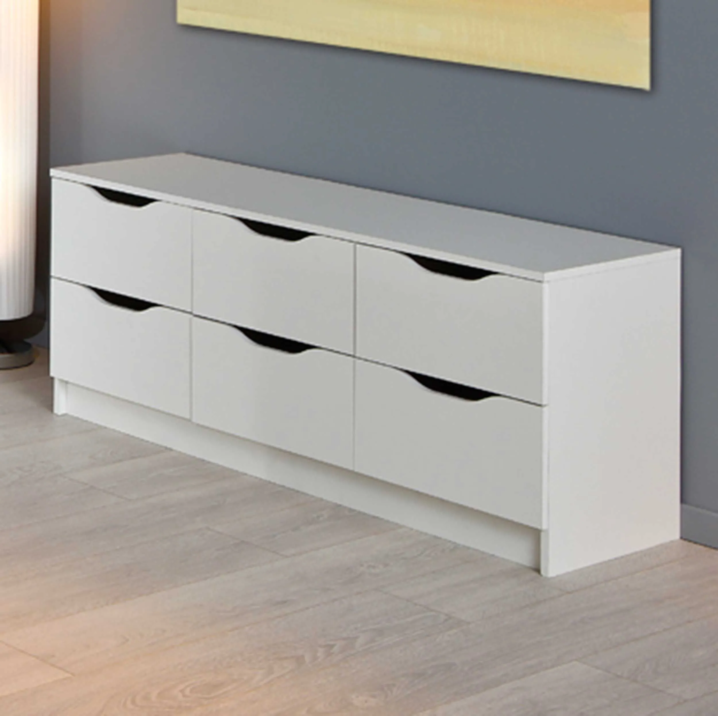 Chiffonnier Westphalen 6 tiroirs - blanc