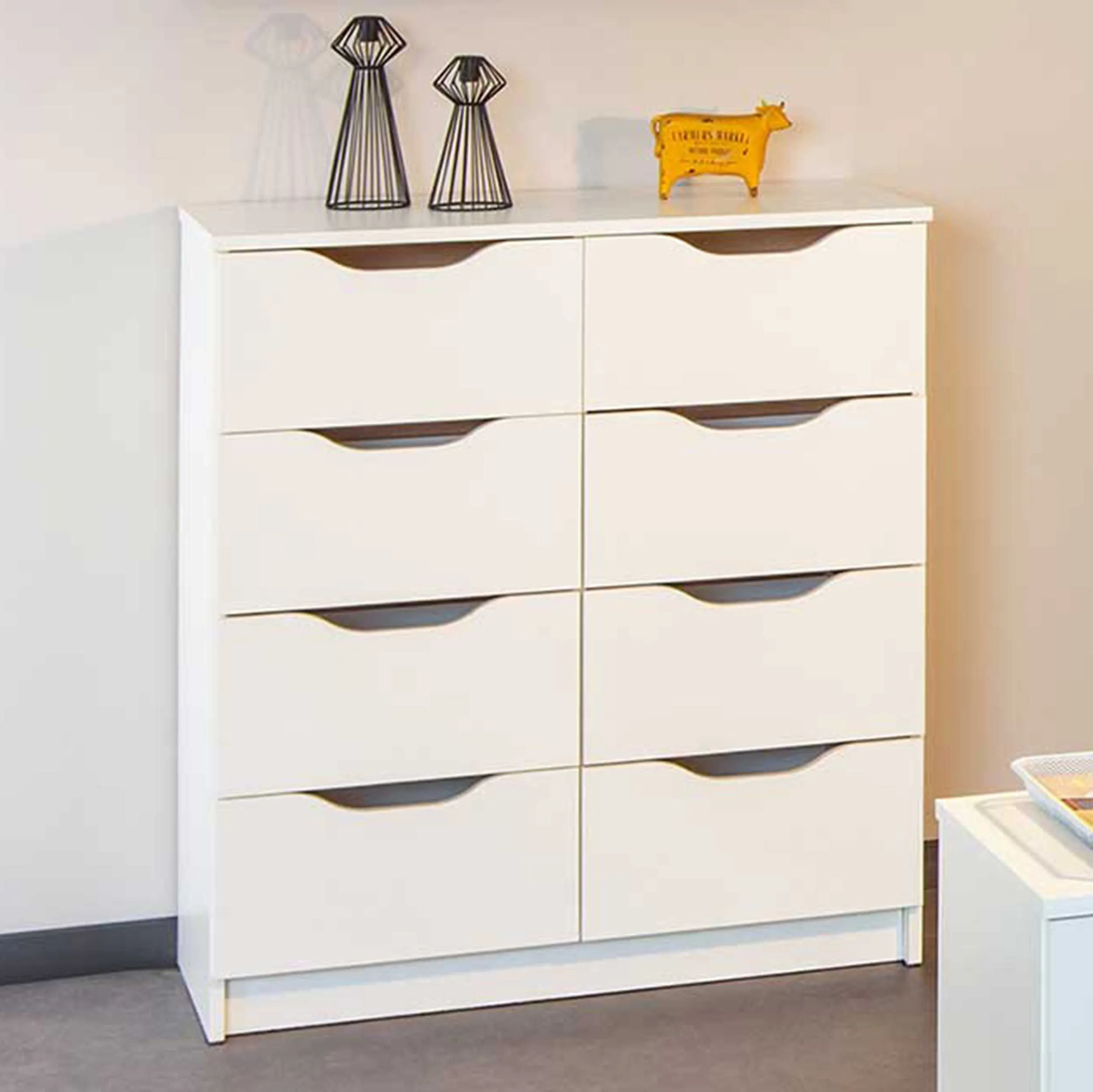 Chiffonnier Westphalen 8 tiroirs - blanc