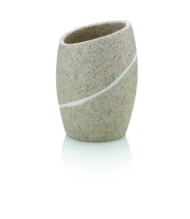 Verre à dents ovale beige résine Talus