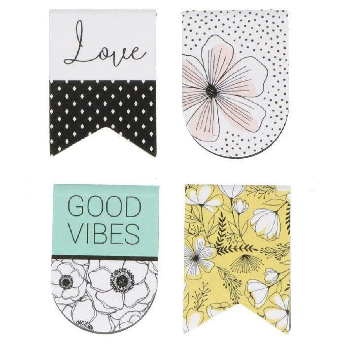 Trombones magnétiques - 4 pièces - Thème Good Vibes