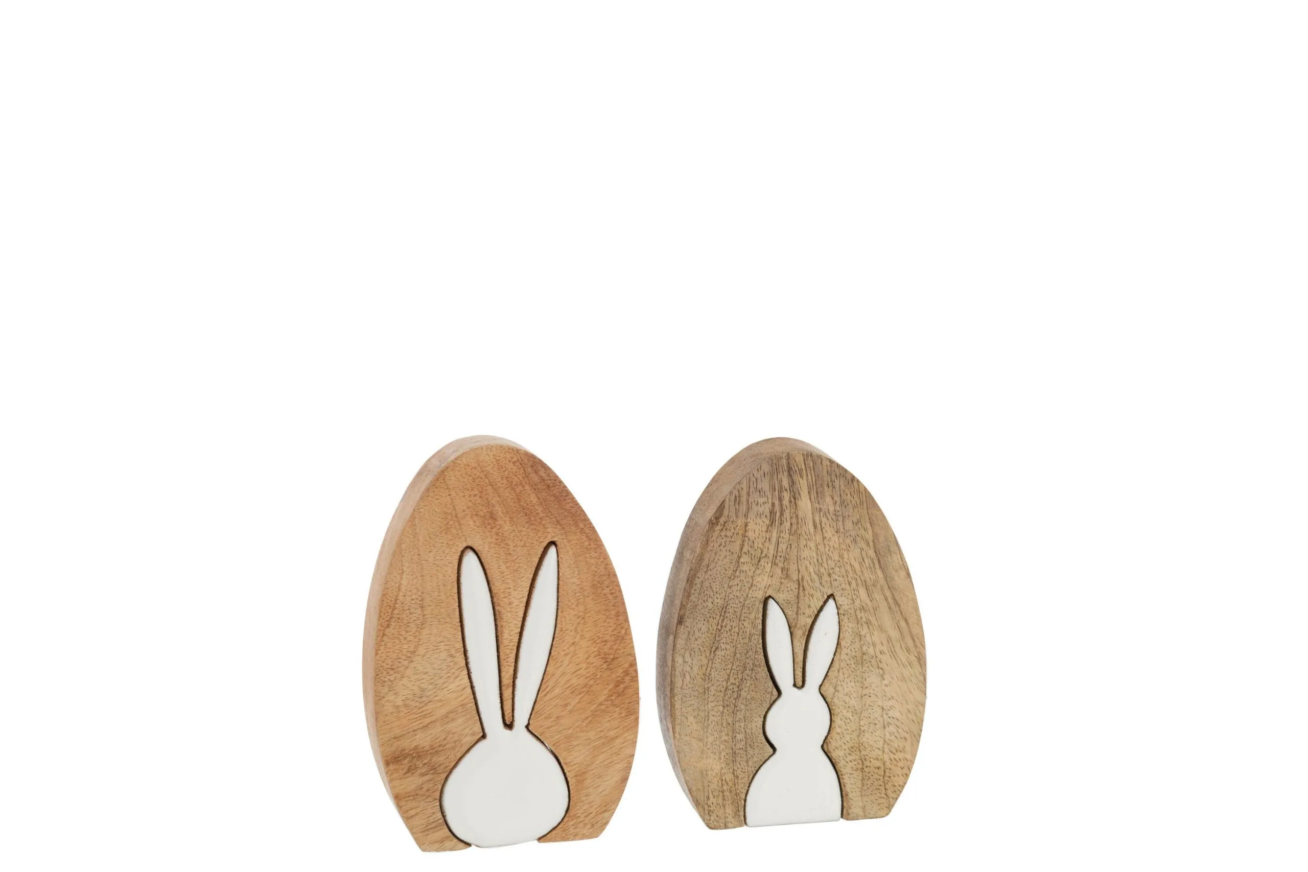 Silhouette lapin puzzle bois de manguier naturel/blanc assortiment de 2 small