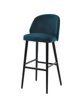 Tabouret de bar d'intérieur bleu pétrole 105x52x57 cm Oscar