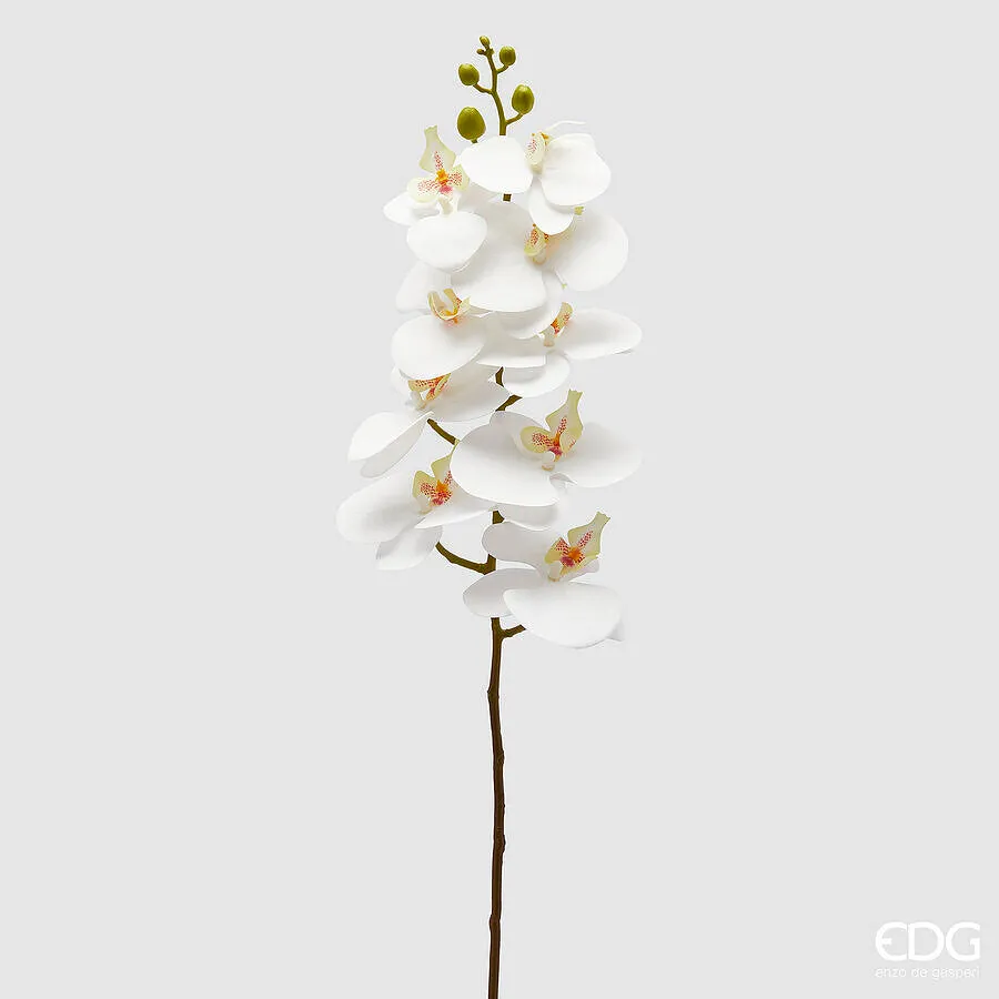 EDG Enzo De Gasperi Phalaenopsis Orchid Artificial Branch H 94 Cm Whit