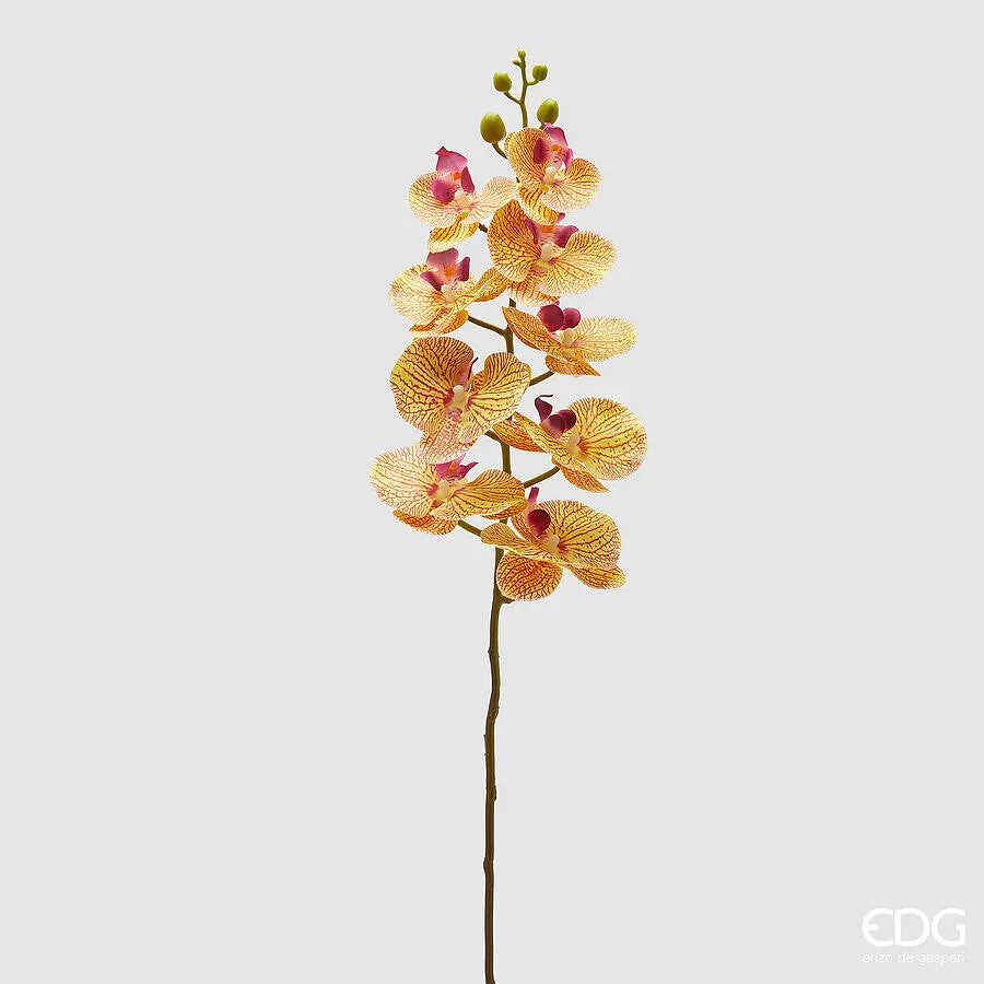 EDG Enzo De Gasperi Phalaenopsis Orchid Artificial Branch H 94 Cm Yell