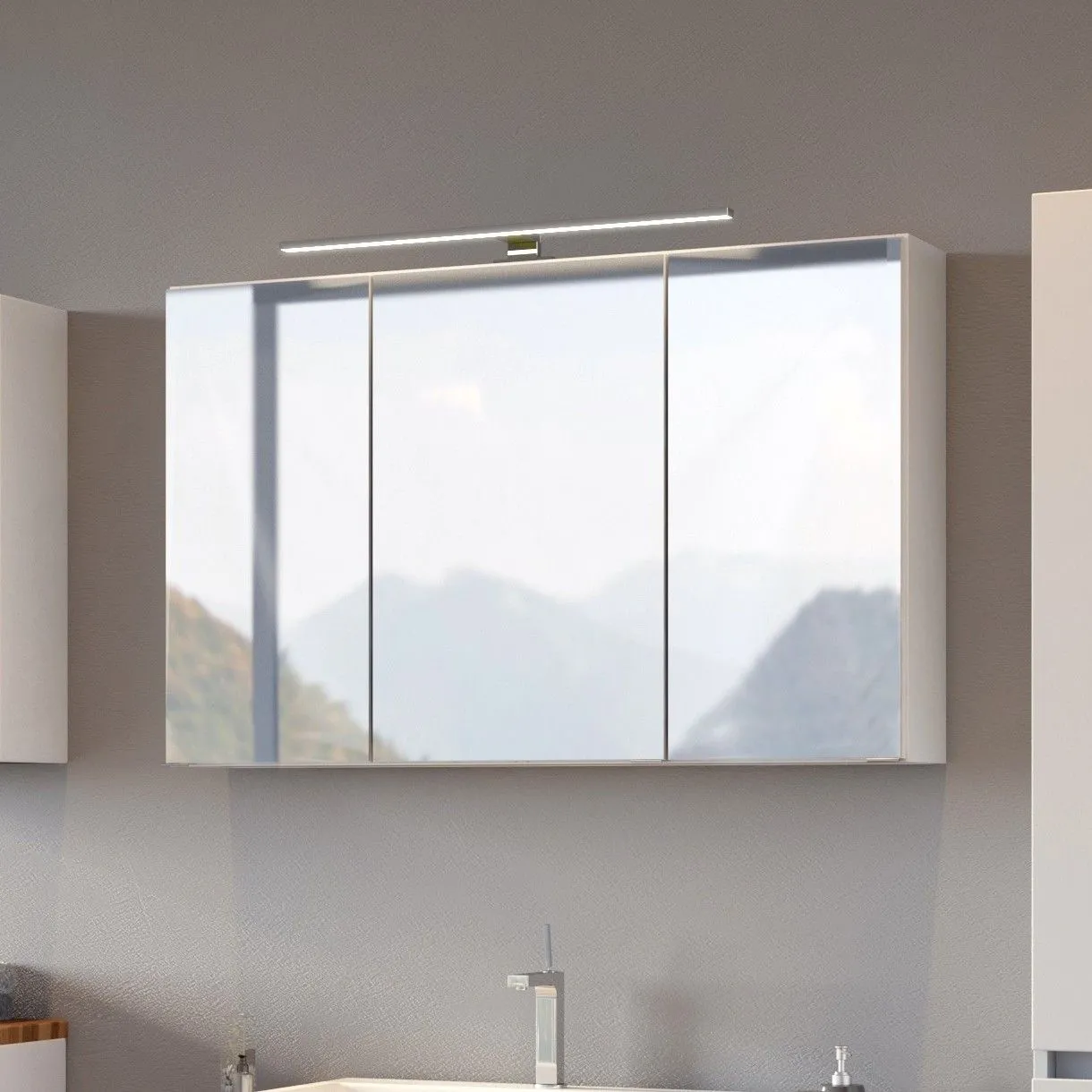 Armoire de toilette Pisca 100cm 3 portes - blanc