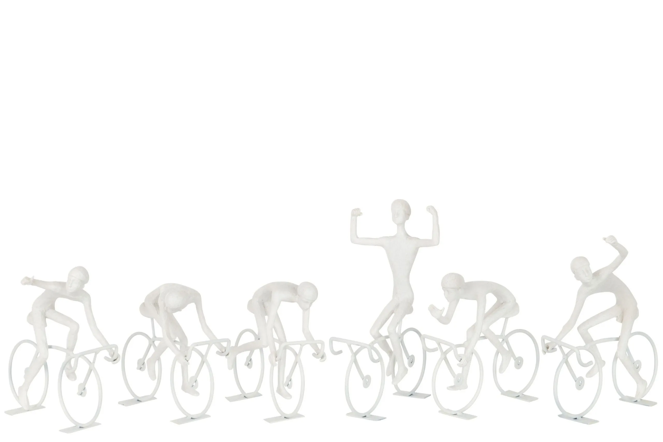Cyclistes poly blanc large assortiment de 6