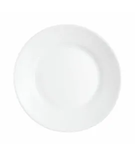 Assiette plate rond blanc verre opal Ø 19 cm Restaurant Arcoroc