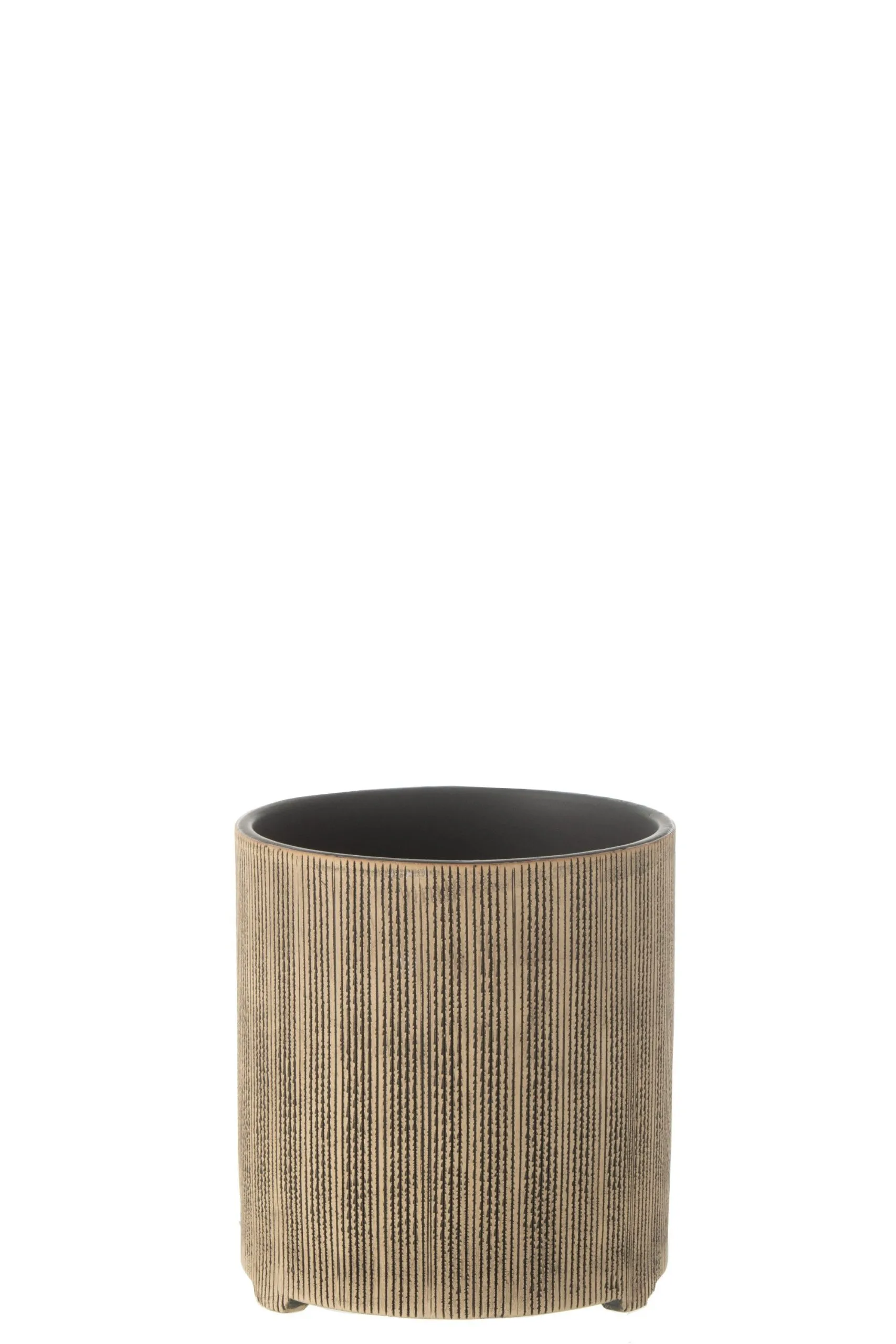 Cache pot maria rond ceramique marron large