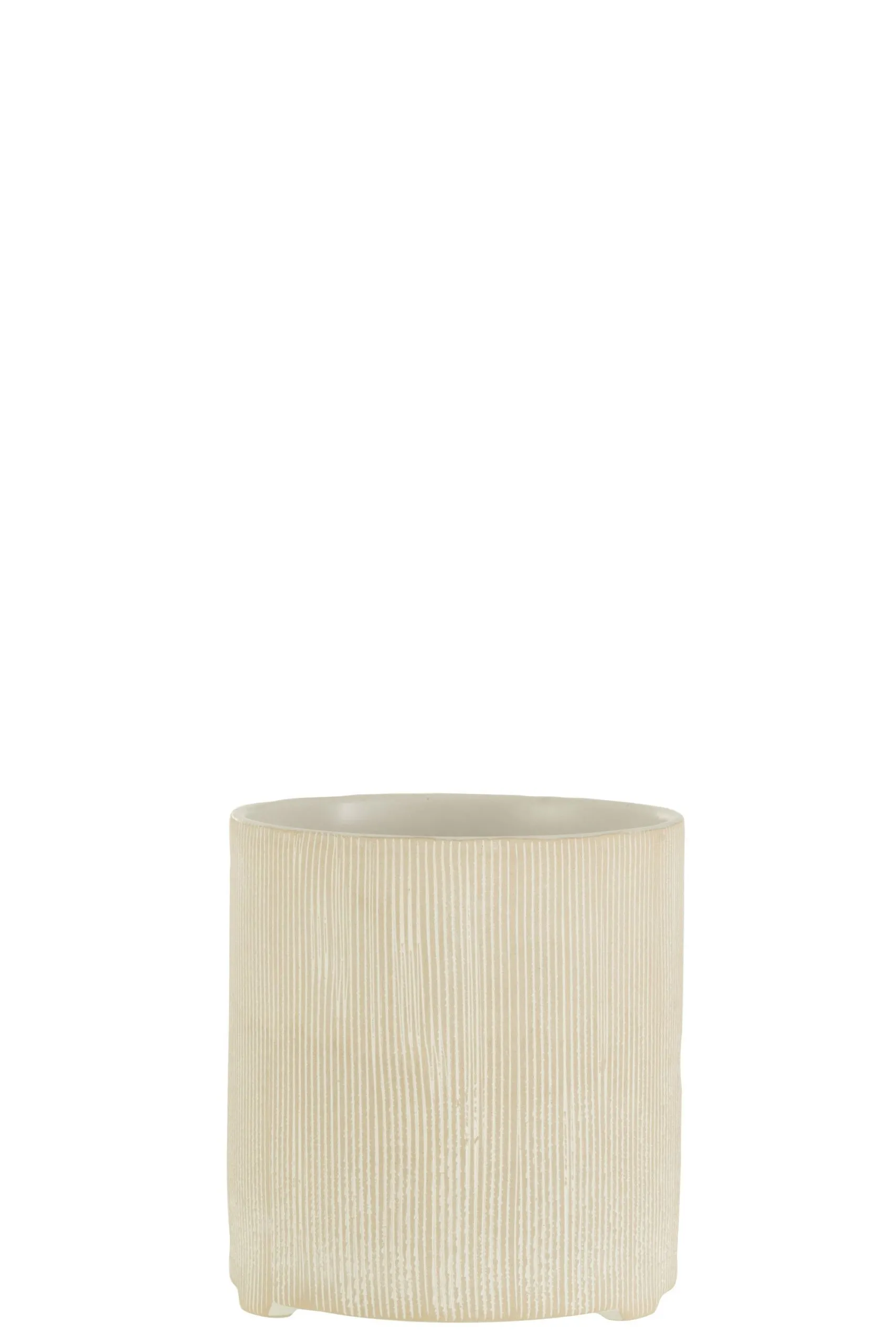 Cache pot maria rond ceramique blanc large