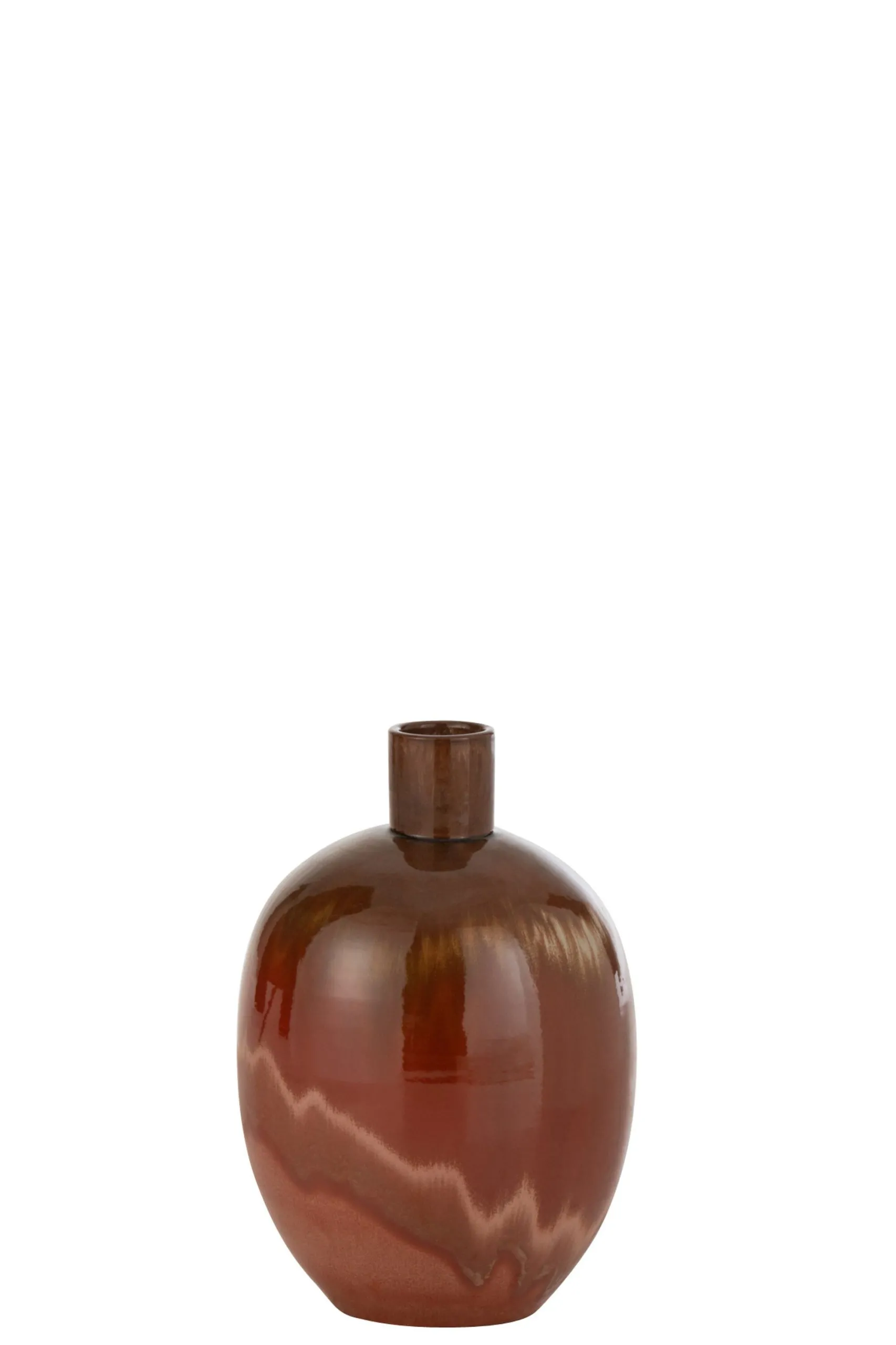 Vase aline oval ceramique rouge small