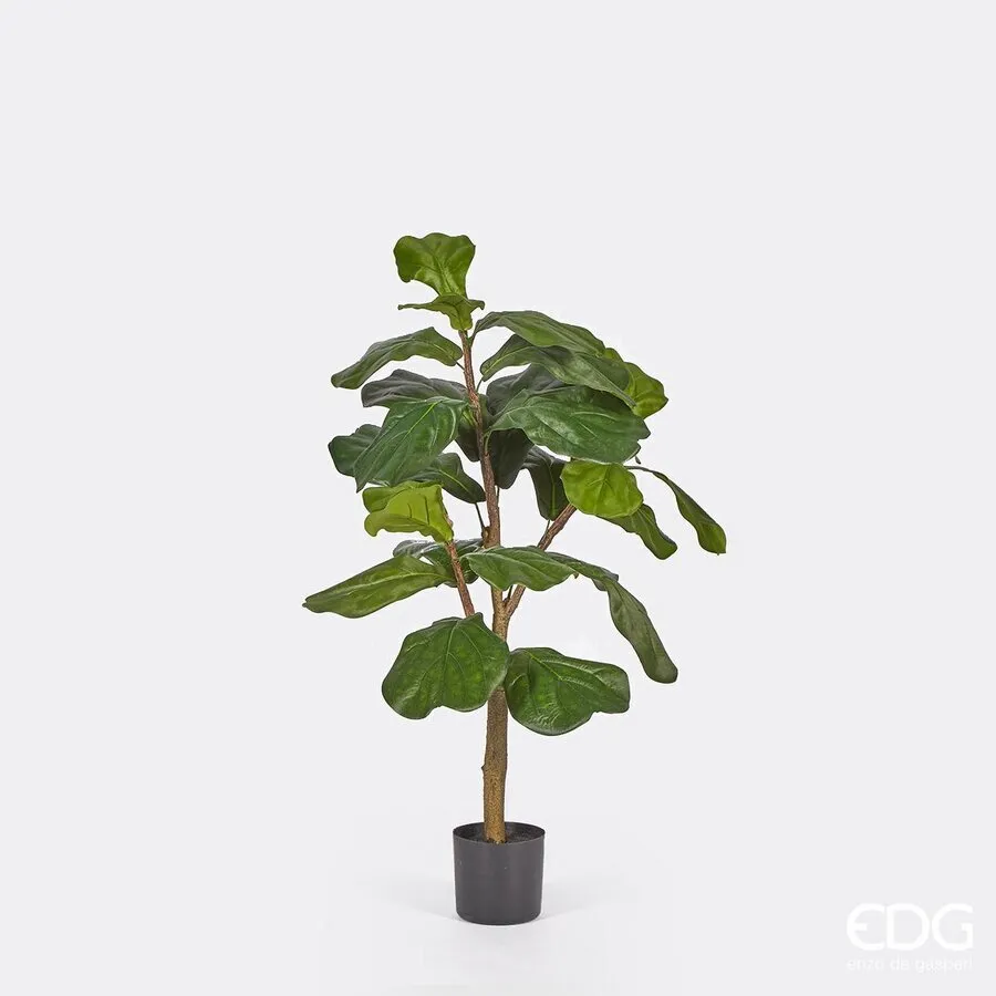 EDG Enzo De Gasperi Ficus Lyrata with Artificial Vase H 92 Cm Green