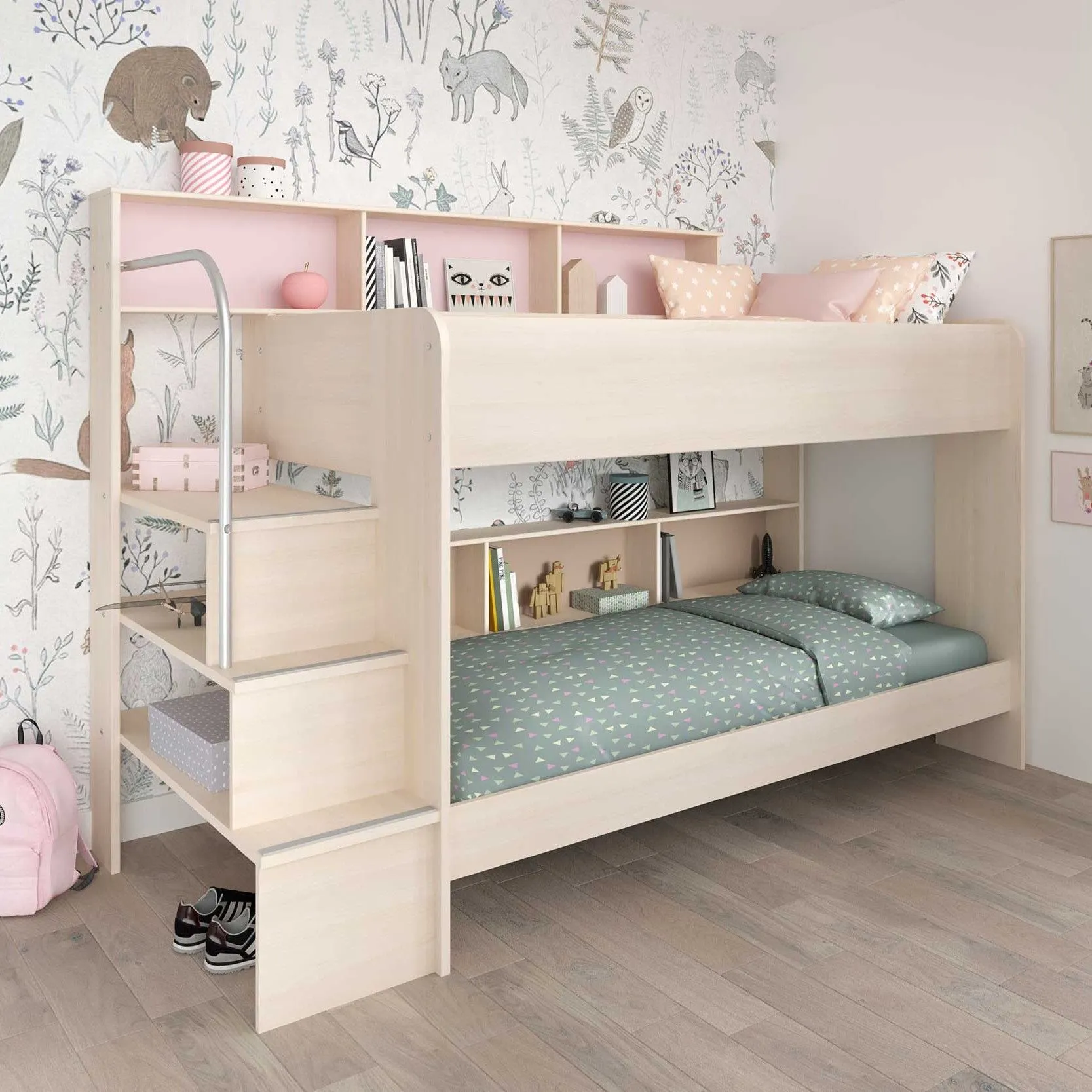 Lit superposé Bibop avec rangement - Acacia