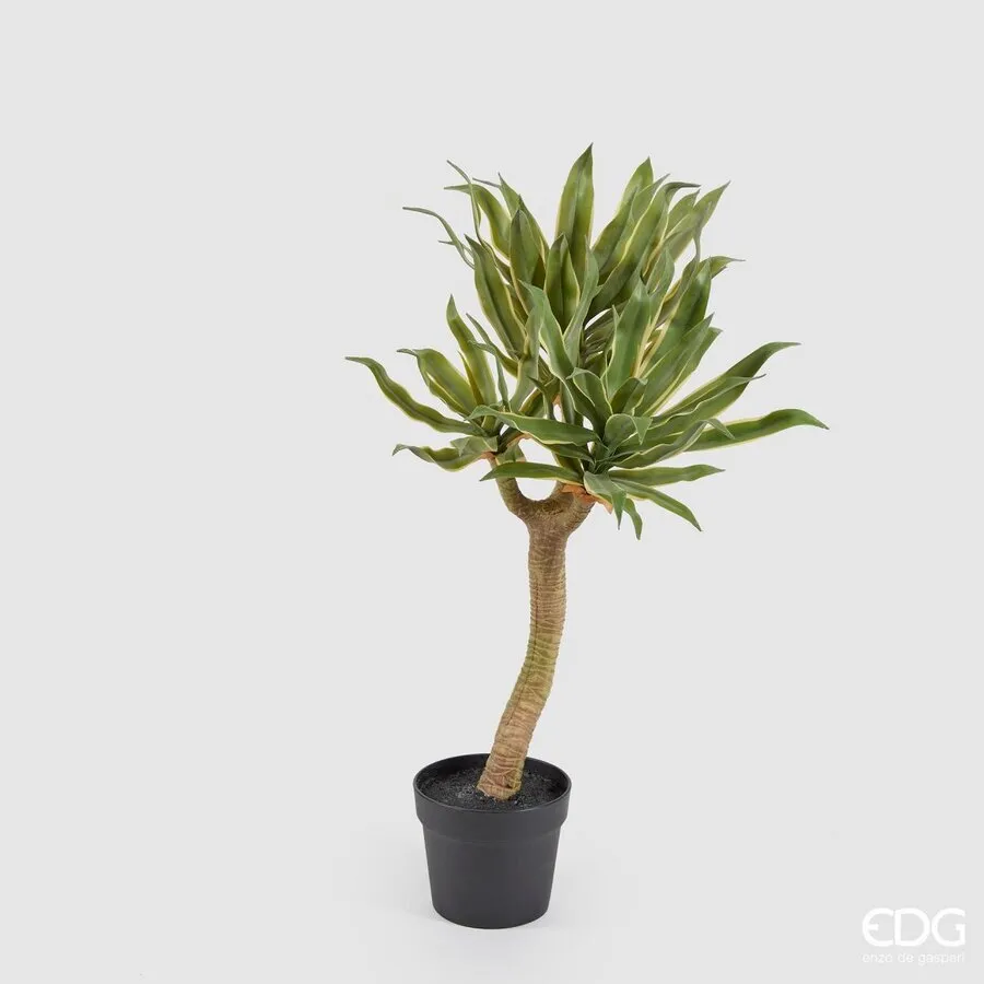 EDG Enzo De Gasperi Agave Chic 3 Branches Artificial Vase H 70 Cm Yell