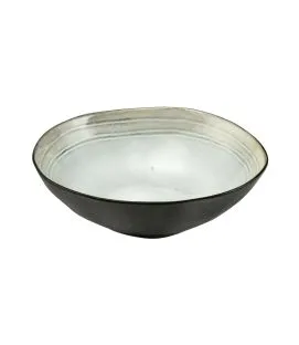 Assiette creuse rond nacre grès émaillé Ø 19,5 cm Shadow Medard De Noblat