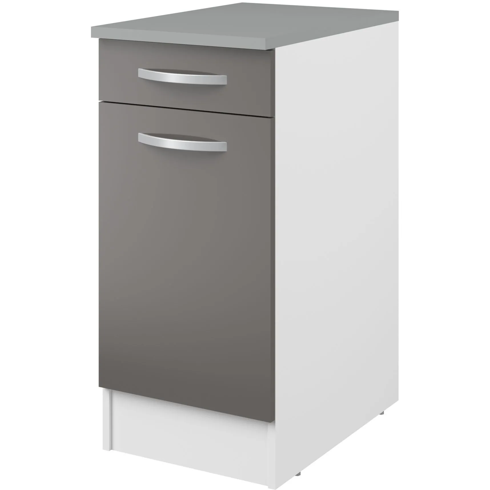 Meuble bas Oke 40x60 cm avec tiroir et porte - gris