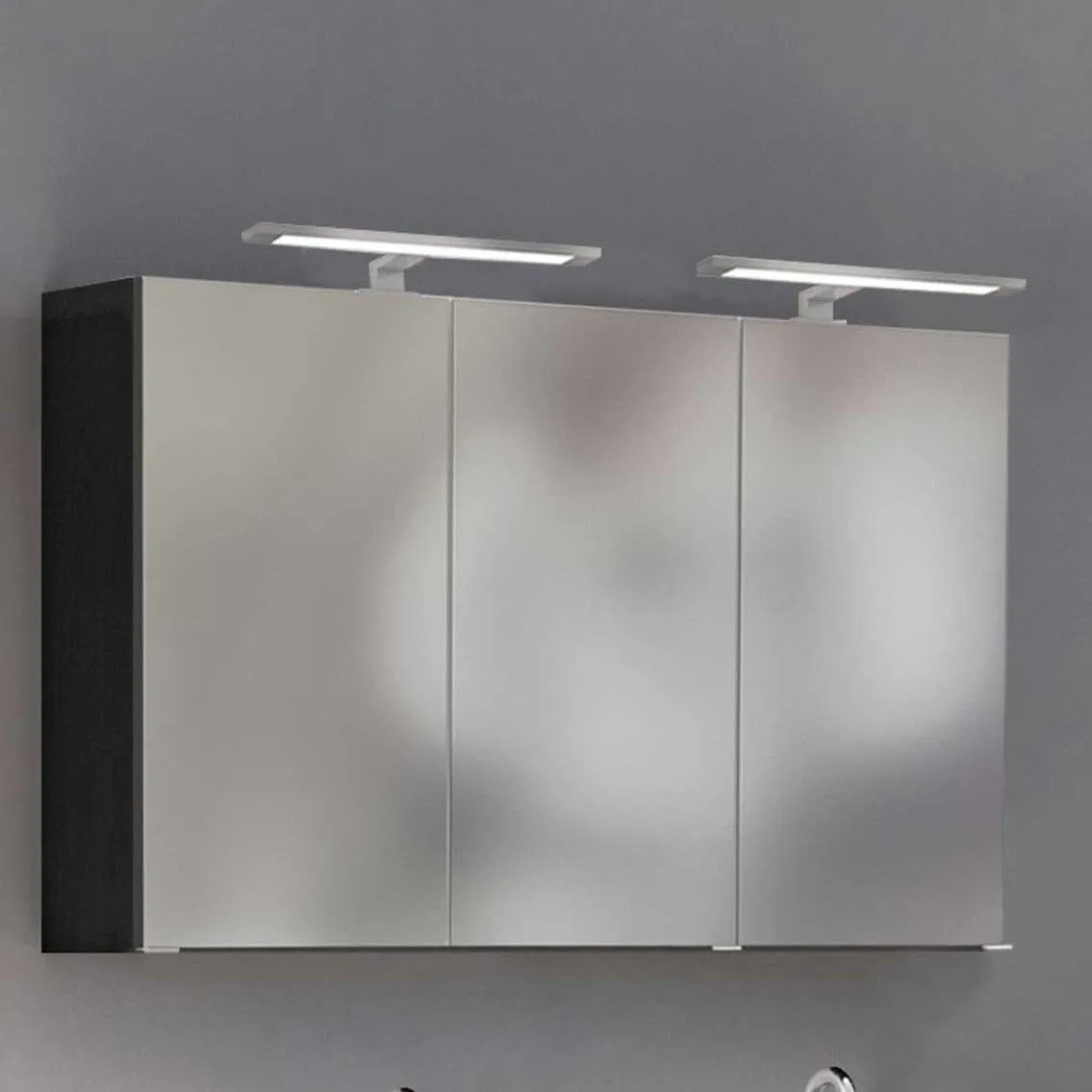 Armoire de toilette Lotuk 120cm 3 portes - gris graphite