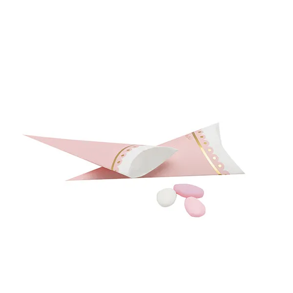 Givi Confetti Holder Cones Paper Print 8 x 17 Cm Rose Gold Cf 10 Pcs