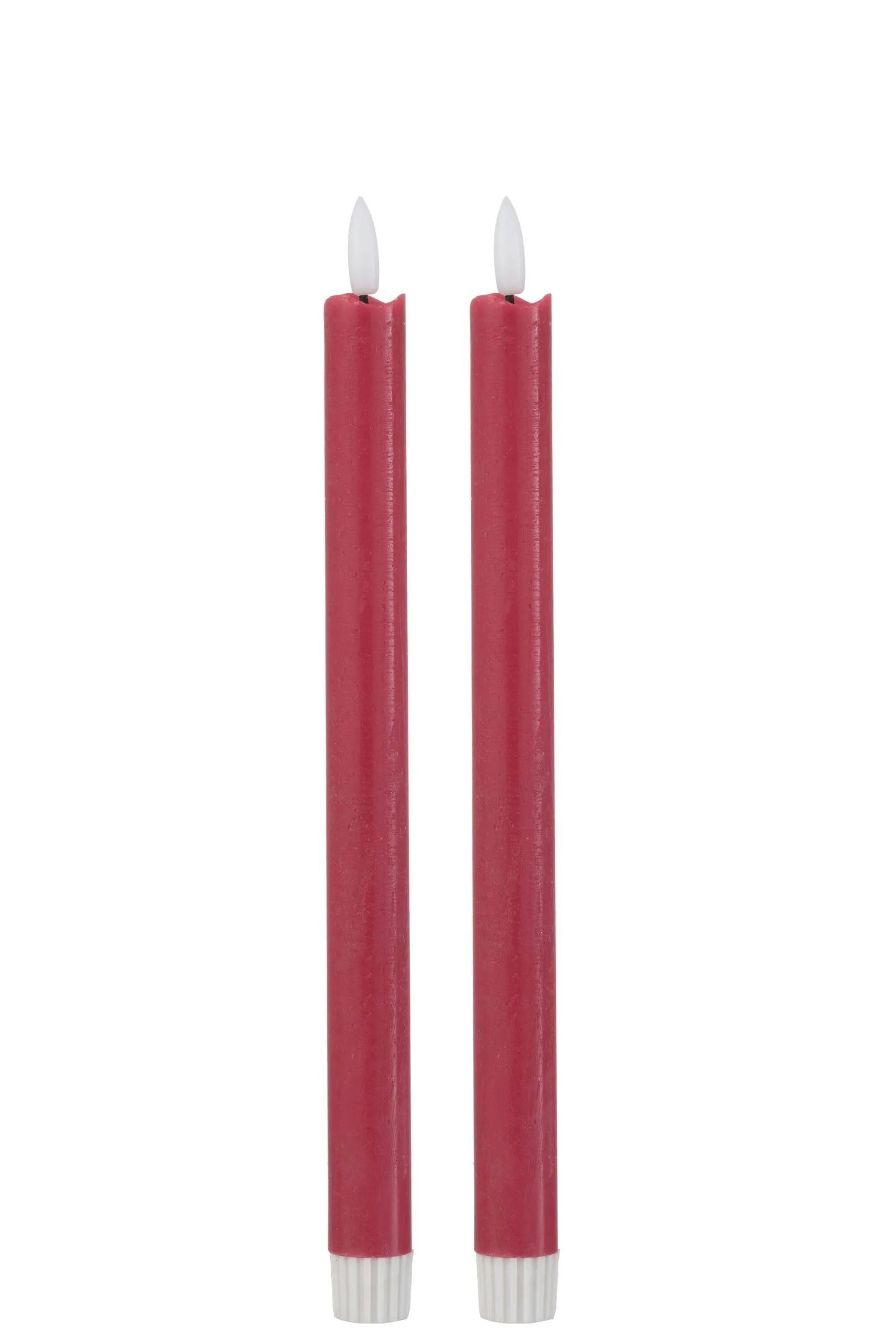 Boite 2 bougie led longue rouge large