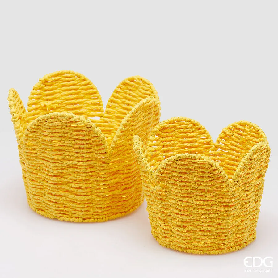 EDG Enzo De Gasperi Set 2 Pcs Flower Basket H 18 Cm D 23 Cm H 15 Cm D