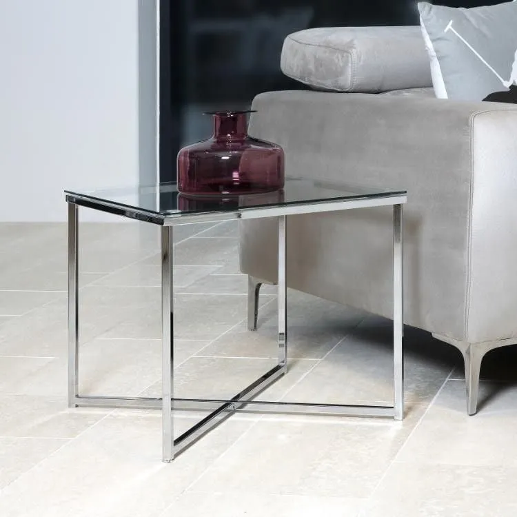 Table d'appoint Caitlynn 50x50cm - tableau transparant