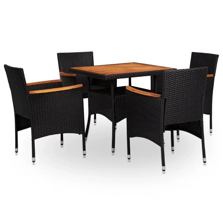 Salon de jardin en résine tressée et acacia