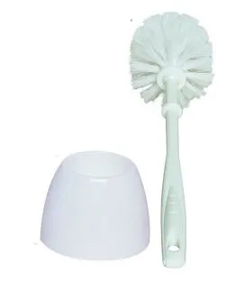Ensemble brosse et socle wc blanc plastique Thomas