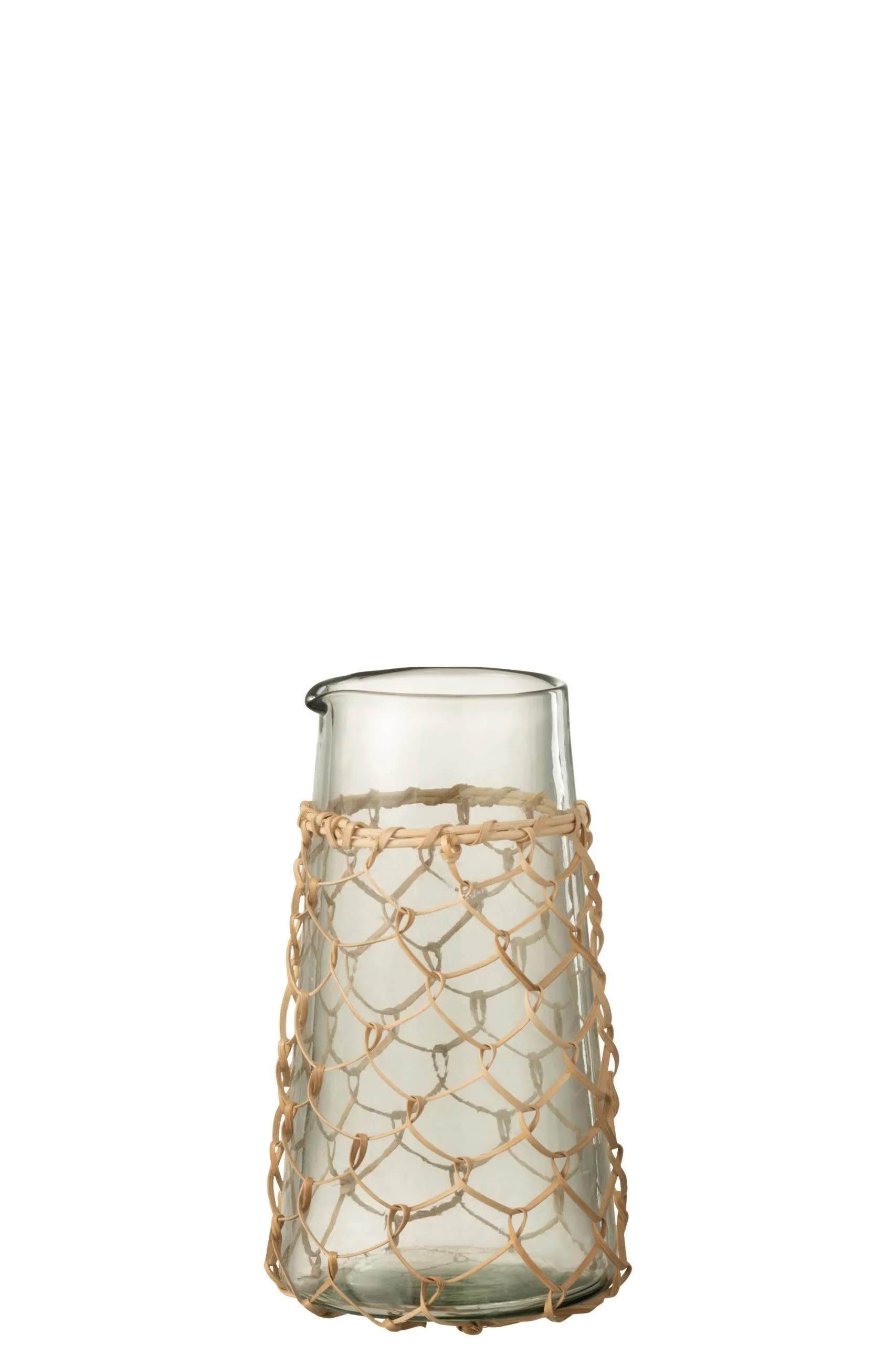 Carafe tricot verre/rotin transparent