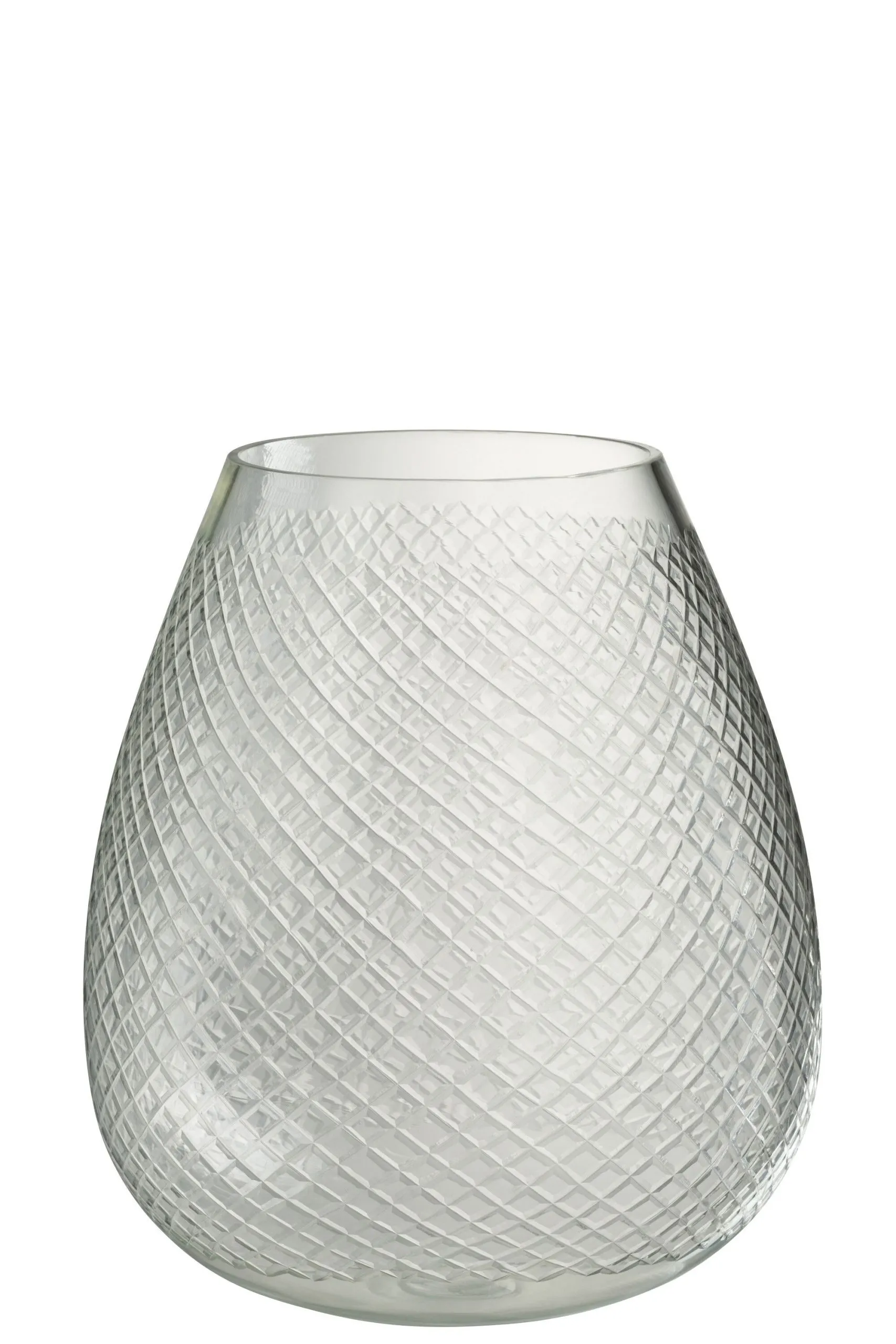 Vase carreaux verre transparent large