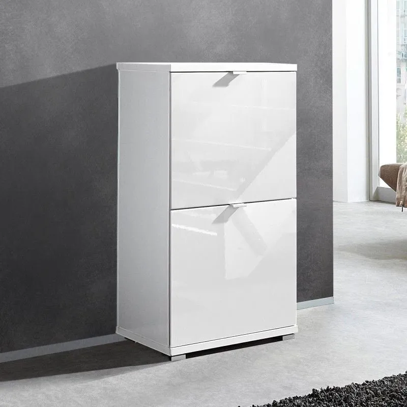 Armoire à chaussures Clucas 53cm, 2 portes - blanc