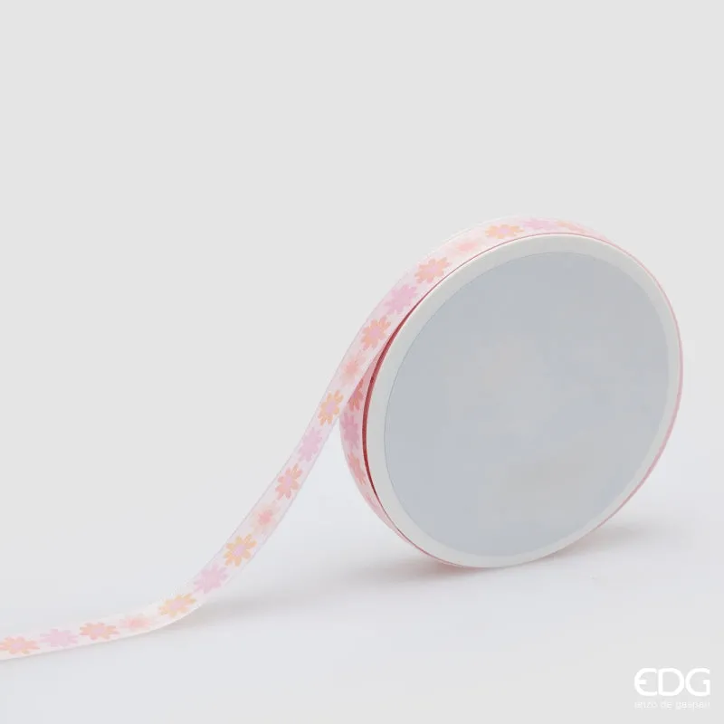 EDG Enzo De Gasperi Ribbon Flower Motif H 1.5 Cm L 20 Mt Pink