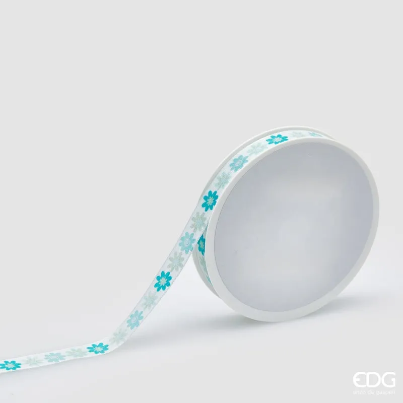 EDG Enzo De Gasperi Ribbon Flower Motif H 1.5 Cm L 20 Mt Green