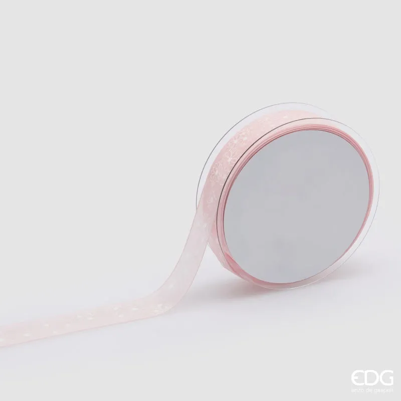 EDG Enzo De Gasperi Ribbon Flower Motif Mix H 2.5 Cm L 20 Mt Pink