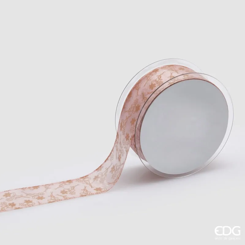 EDG Enzo De Gasperi Ribbon Flowers Mix H 4 Cm L 20 Mt Antique Pink