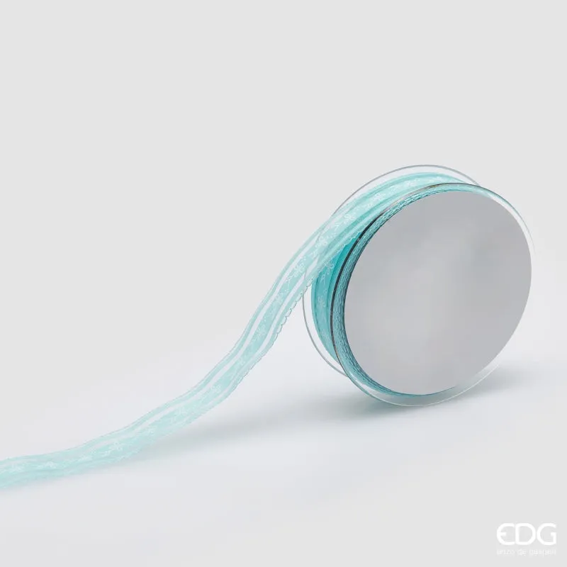 EDG Enzo De Gasperi Ribbon Flowers Mix H 2.5 Cm L 20 Mt Turquoise