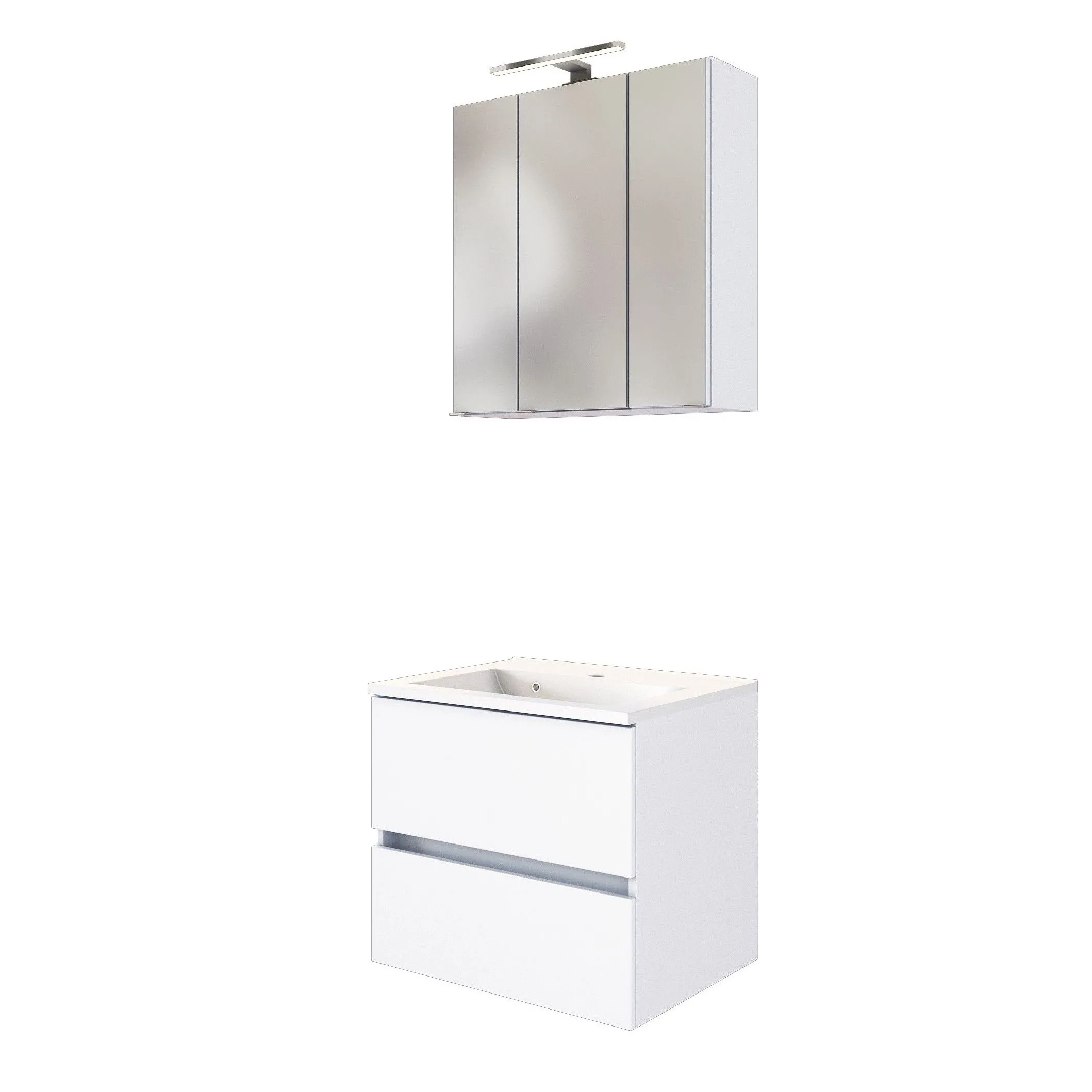 Set meuble lavabo Brama 60cm - blanc