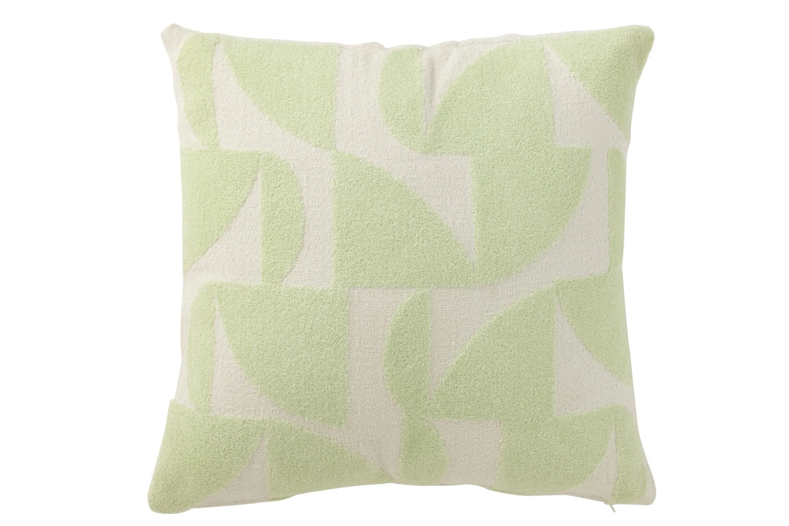 Coussin geo textile blanc/ vert menthe