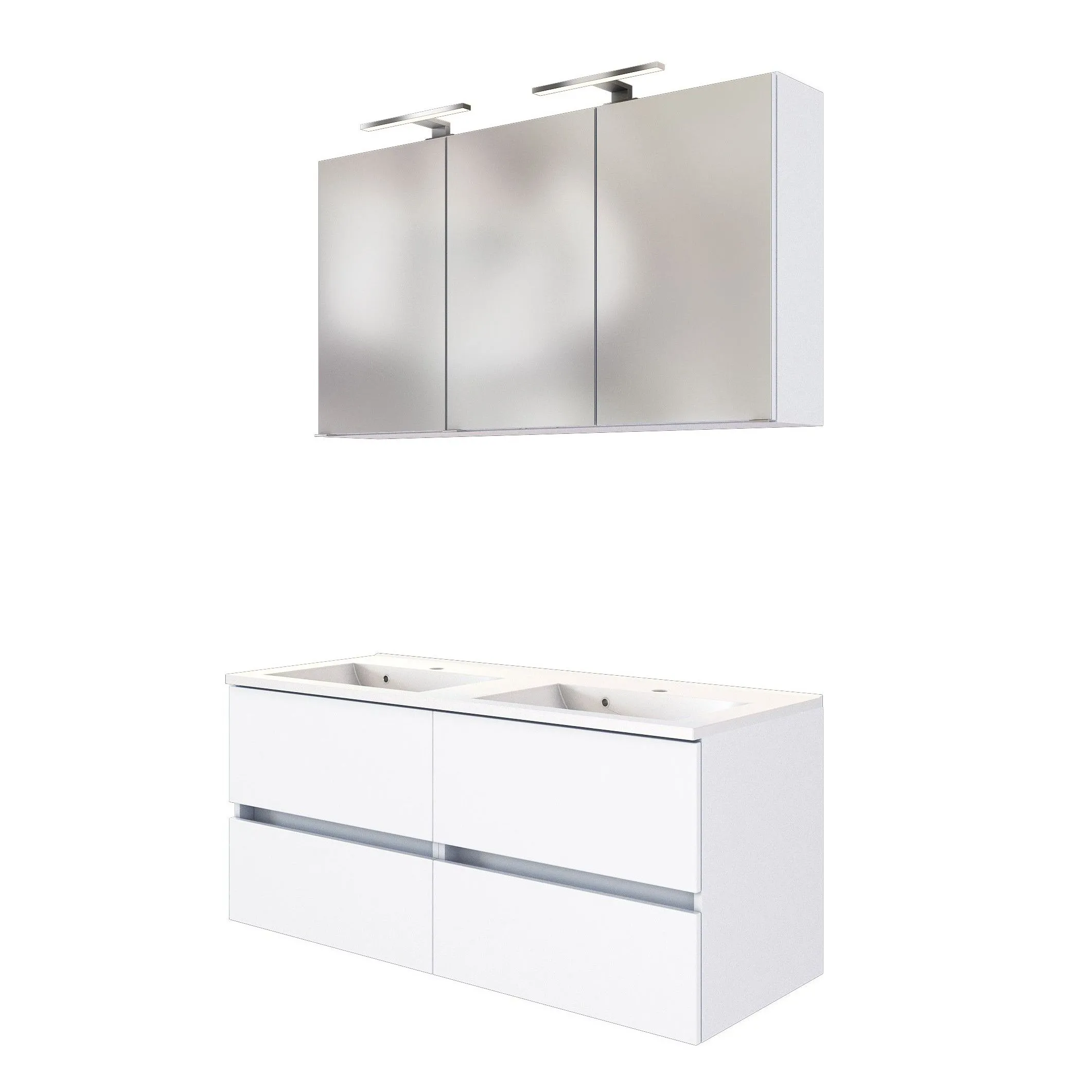 Set meuble lavabo Brama 120cm - blanc