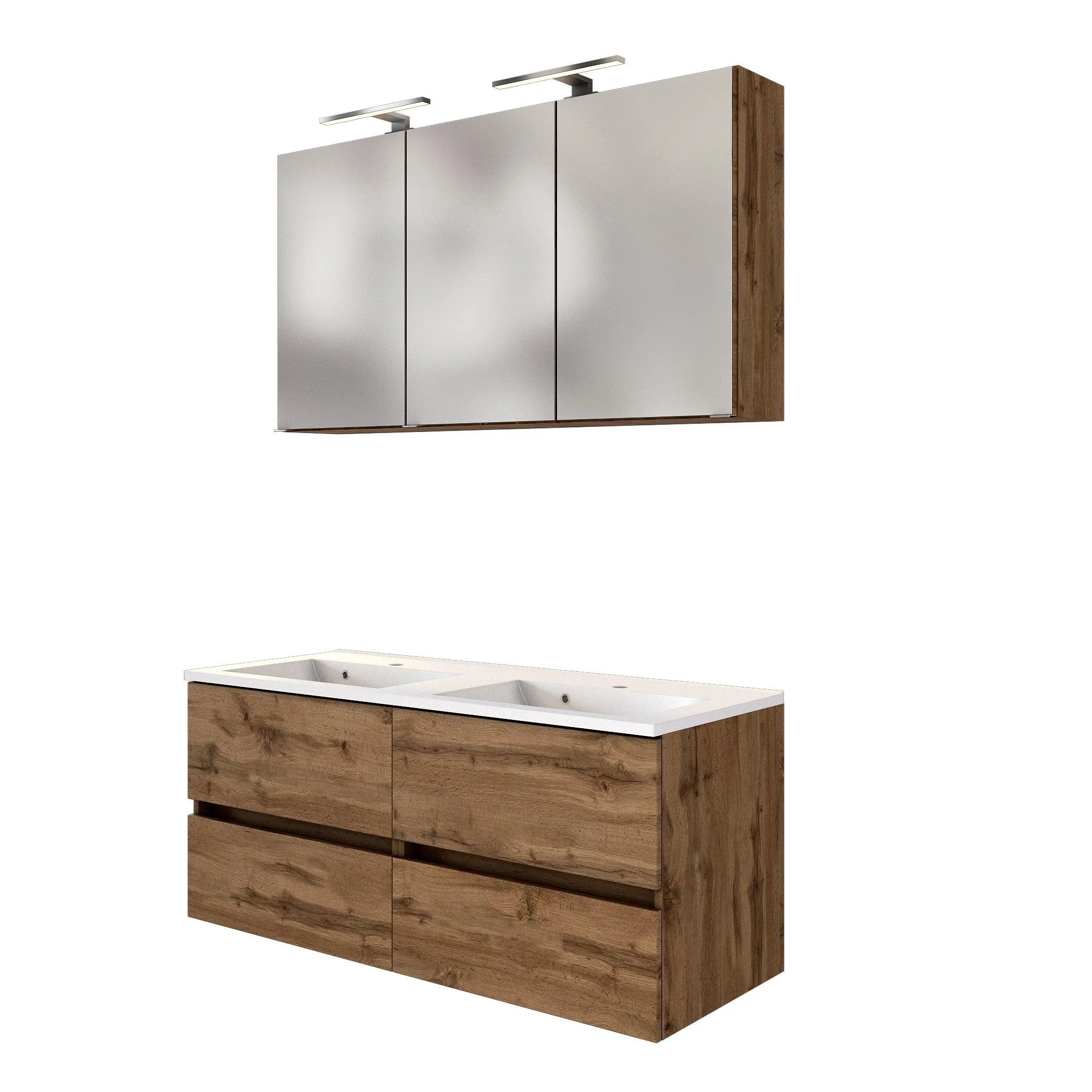 Set meuble lavabo Brama 120cm - chêne wotan