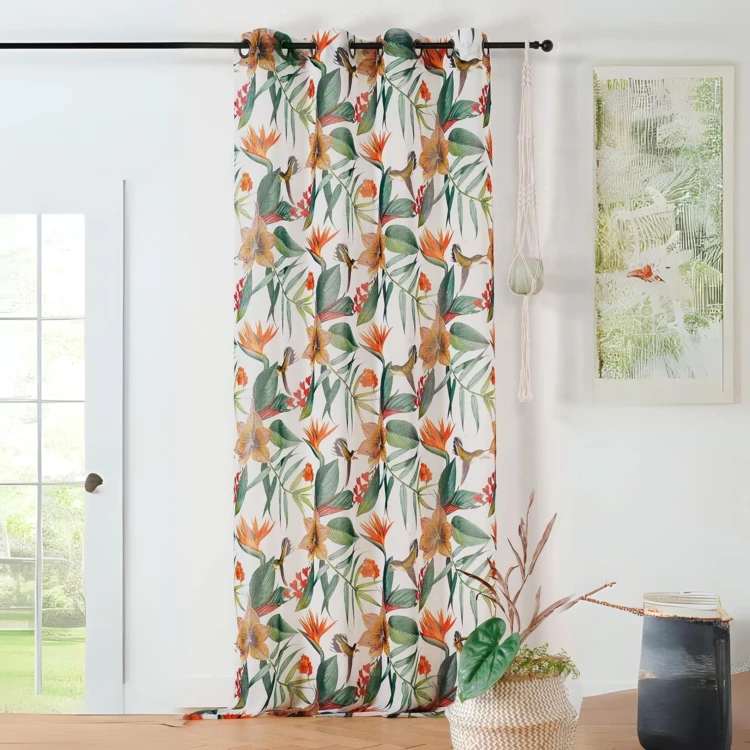 Rideau tamisant imprimé exotique