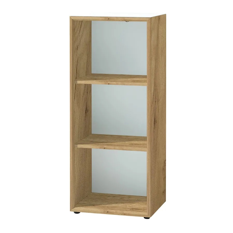 Bibliothèque basse Mouna 50cm - chêne/blanc