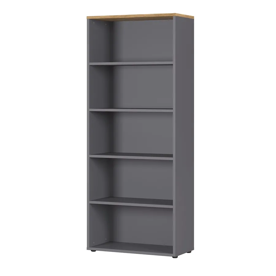 Bibliothèque Osmond 80cm - graphite/chêne