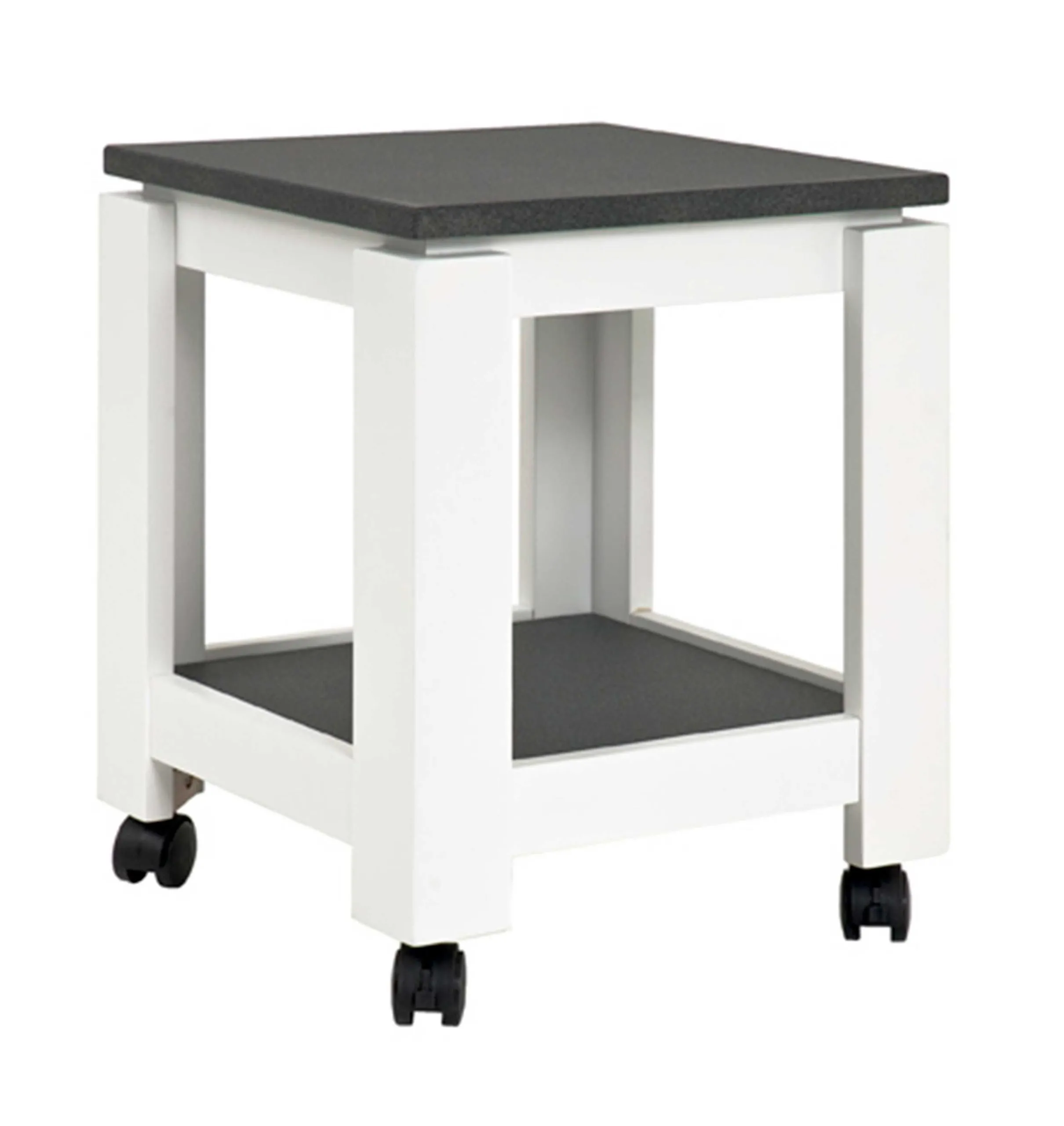 Table d'appoint sur roulettes Marius 35x35cm - blanc/anthracite