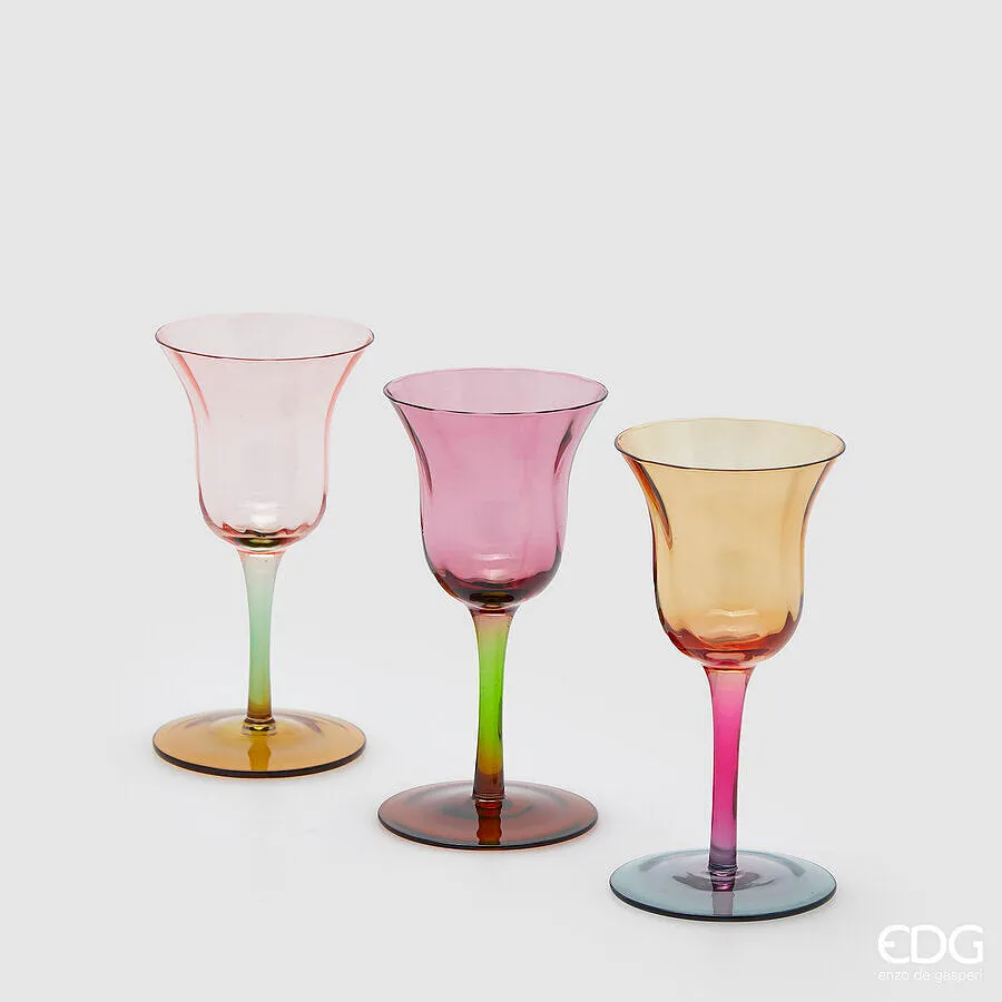 EDG Enzo De Gasperi Lux Tulip Candle Holder H 15 Cm D 7.5 Cm 3 Ass. Mu