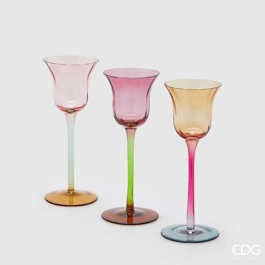 EDG Enzo De Gasperi Lux Tulip Candle Holder H 20 Cm D 7.5 Cm 3 Ass. Mu