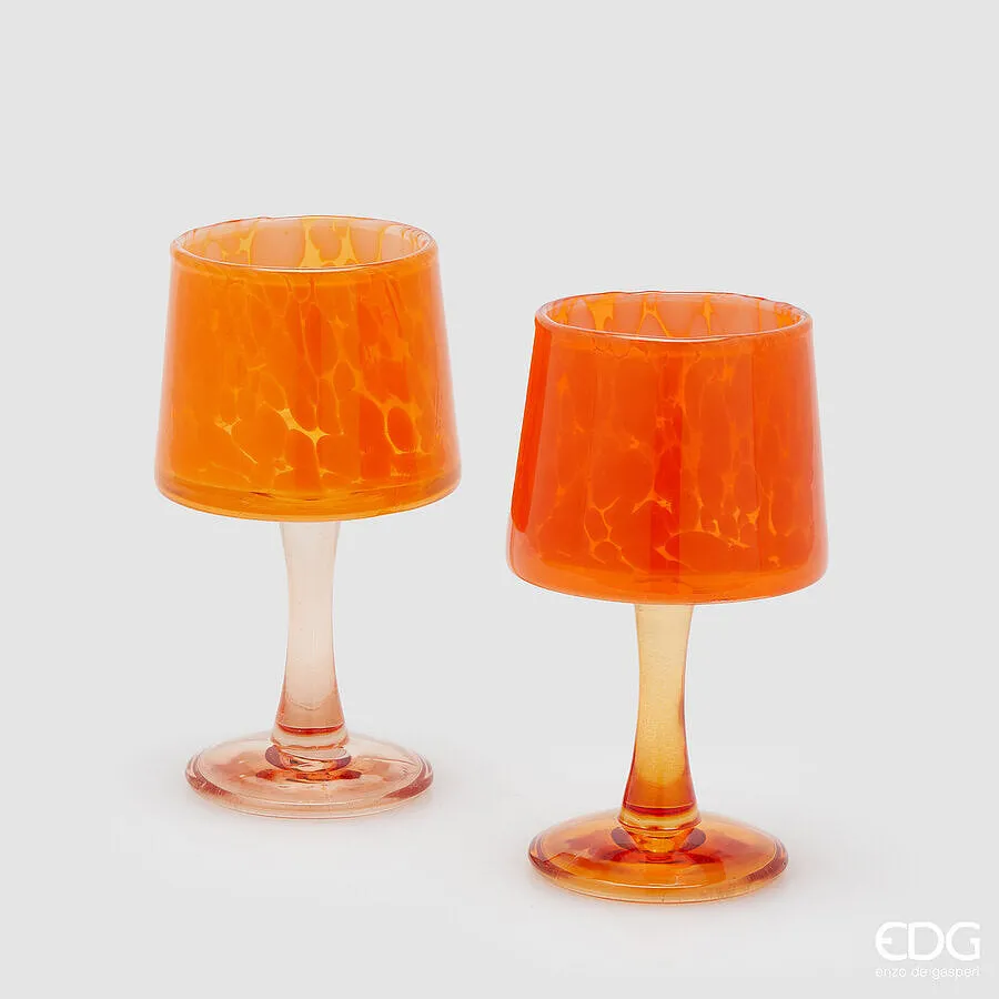 EDG Enzo De Gasperi Macula Candle Holder H 18.5 Cm D 10 Cm 2 Ass. Oran