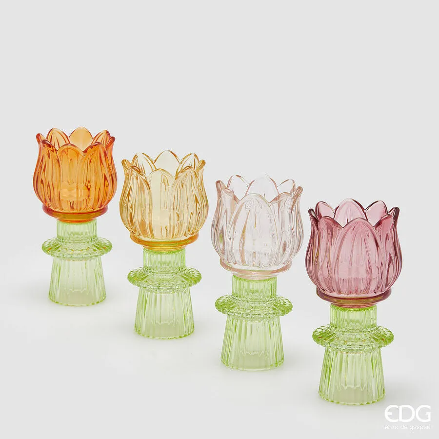 EDG Enzo De Gasperi Spring Tulip Candle Holder H 14 Cm D 7 Cm 4 Ass. M