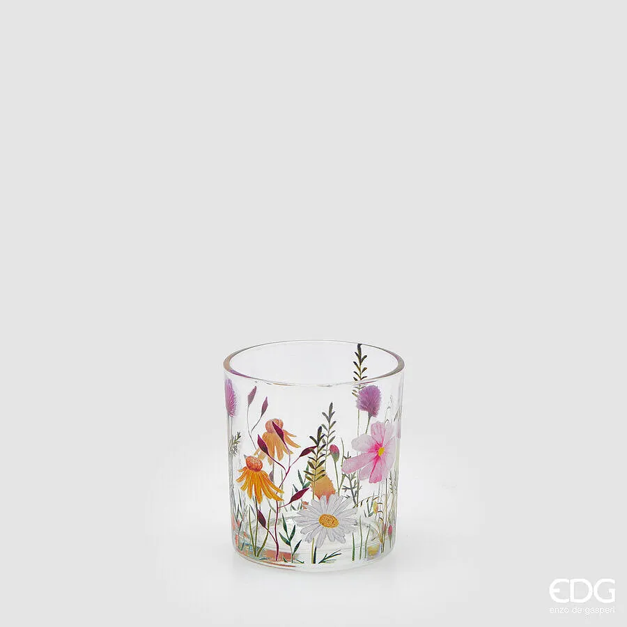 EDG Enzo De Gasperi Rudbeckia Candle Holder Cylinder H 8 Cm D 7 Cm Whi