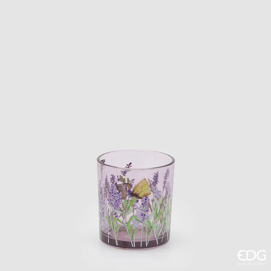 EDG Enzo De Gasperi Lavender Cylinder Candle Holder H 8 Cm D 7 Cm Lave
